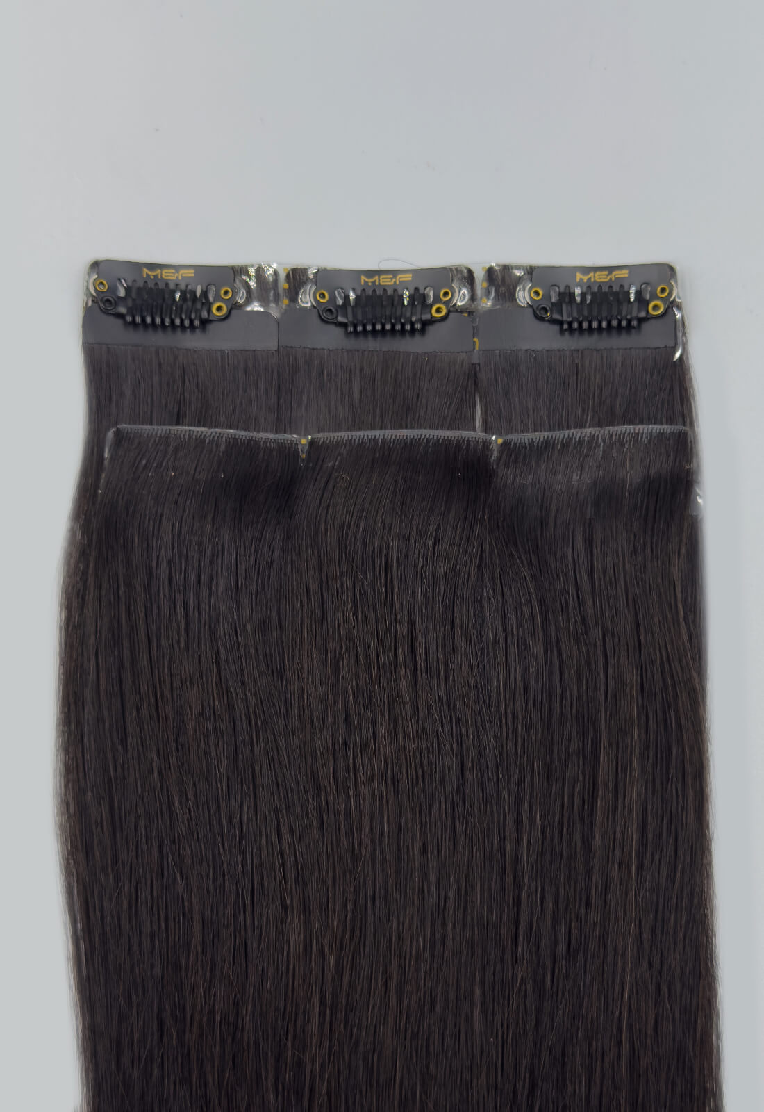 Gold QuickLip Hair Extensions – G18C | Color 1B# Dark Brown