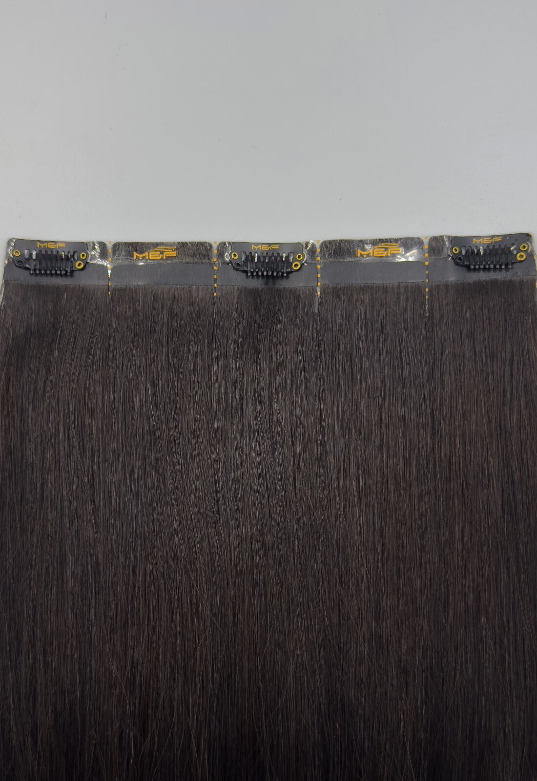 Gold QuickLip Hair Extensions – G18E | Color 1B# Dark Brown
