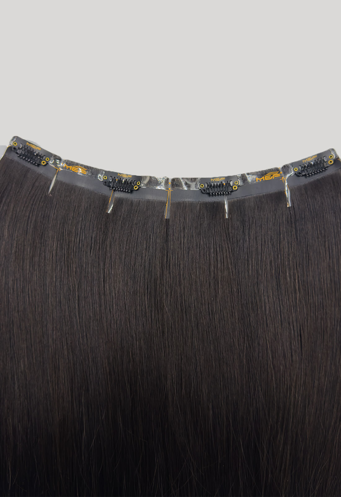 Gold QuickLip Hair Extensions – G18F | Color 1B# Dark Brown