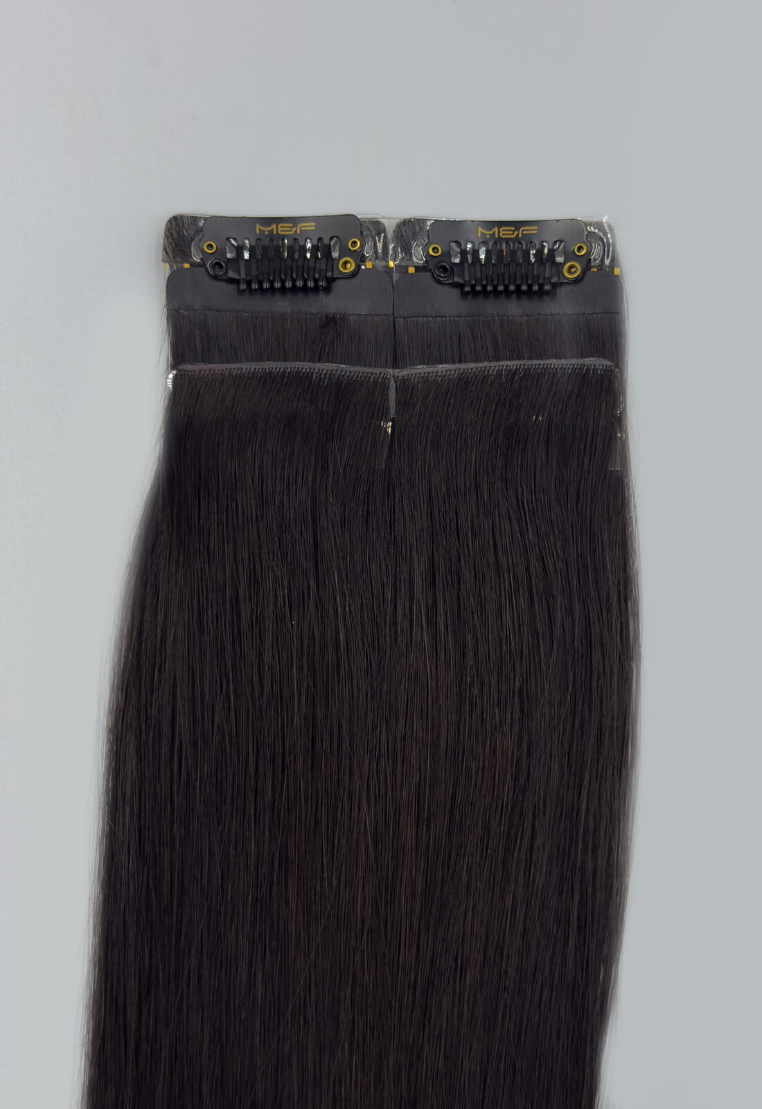 Gold QuickLip Hair Extensions – G18B | Color 1B# Dark Brown