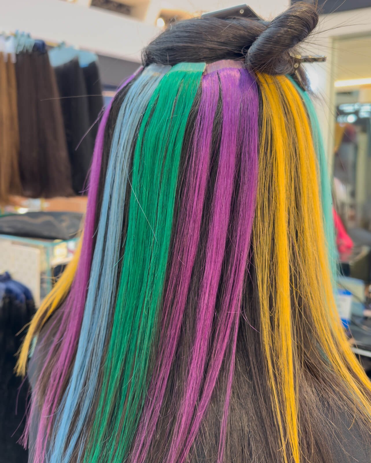 Rainbow Color Highlight Extensions – MQ14 Lilac Beige | Clip-In