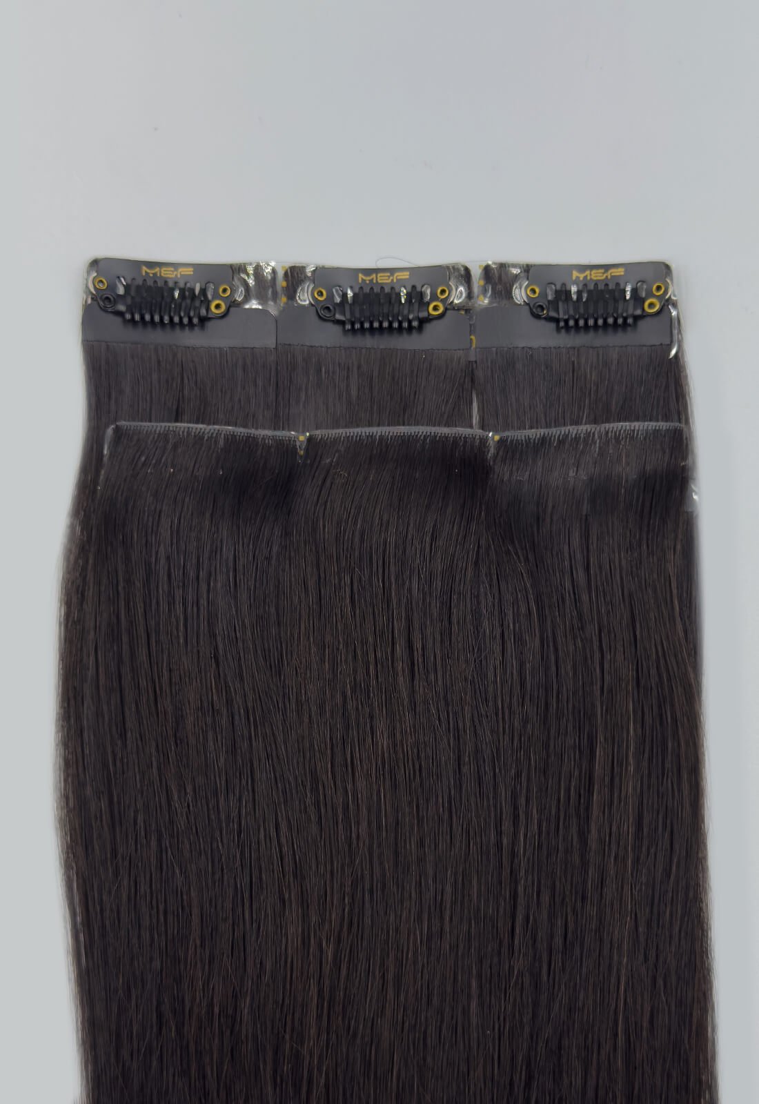 Gold QuickLip Hair Extensions – G18C | Color 1B# Dark Brown