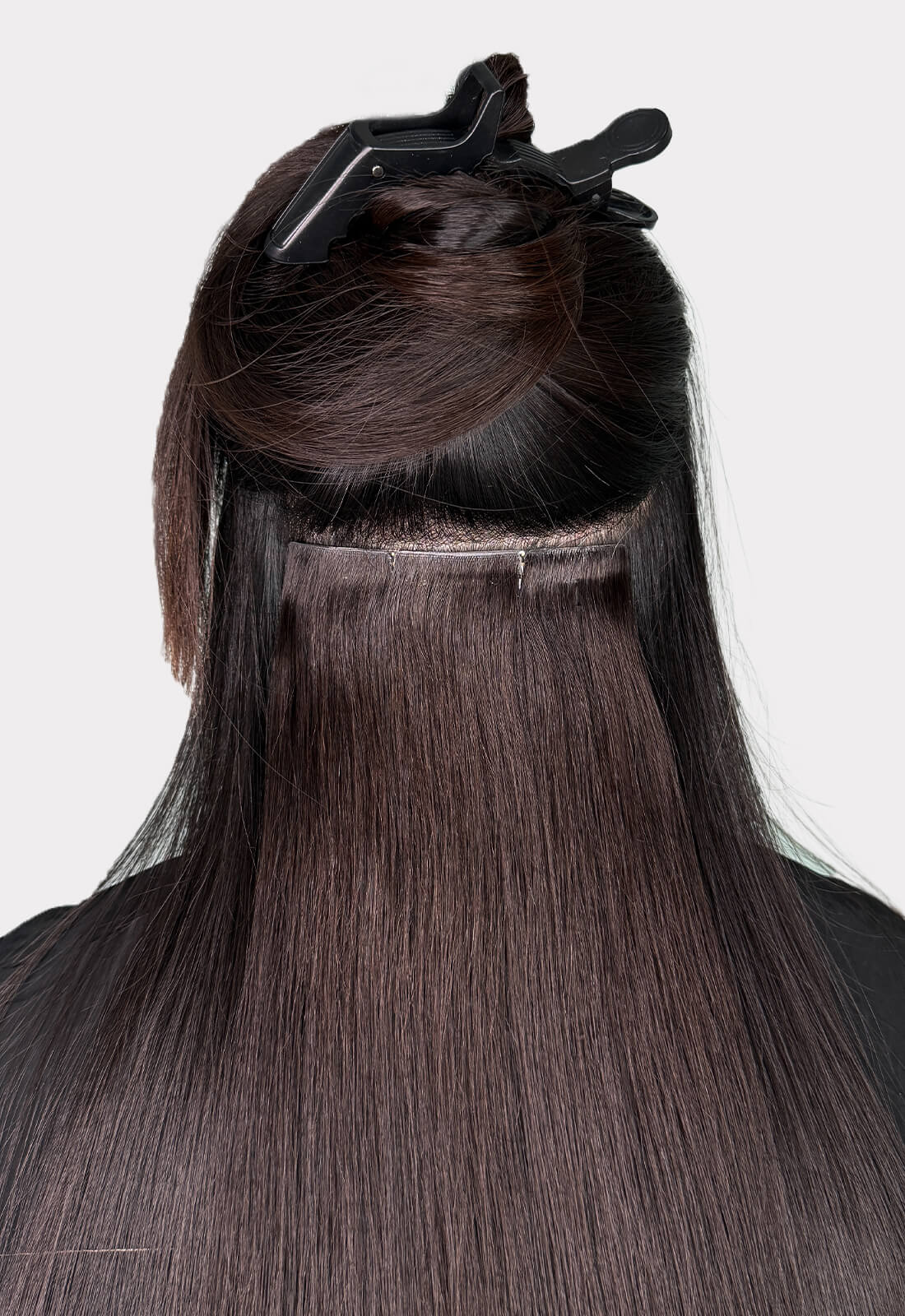 Gold QuickLip Hair Extensions – G18C | Color 1B# Dark Brown