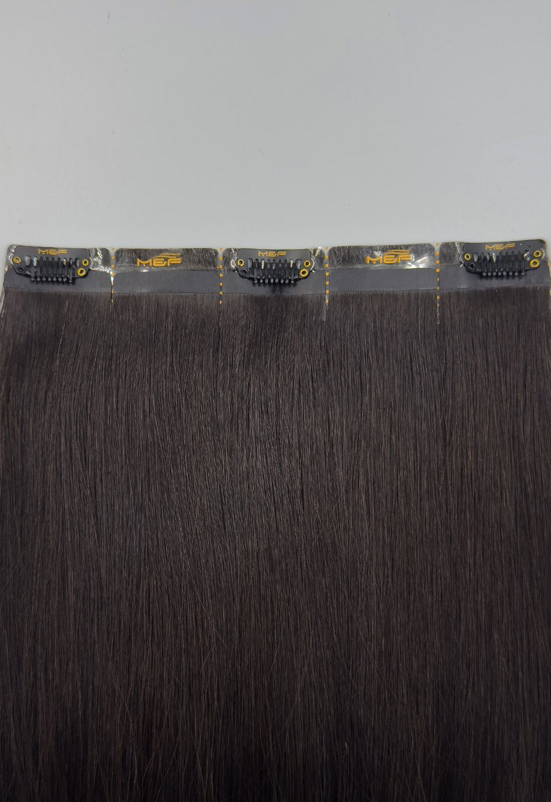 Gold QuickLip Hair Extensions – G18E | Color 1B# Dark Brown