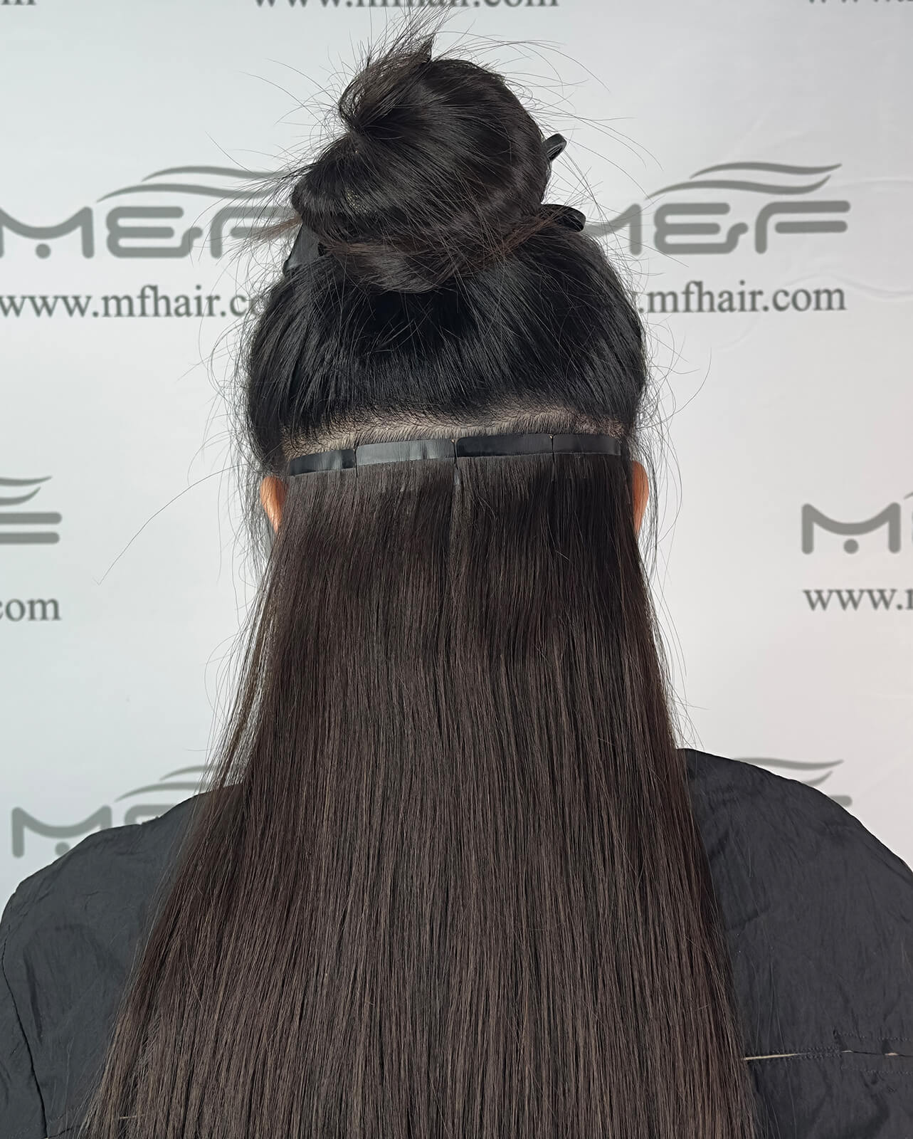 Hair Extensions – S18 Big Bundle (Sizes D + E + F), Color 1B# Dark Brown | 18-Inch Clip-In Extensions