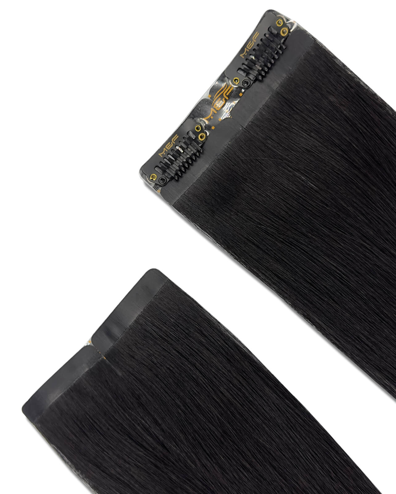Hair Extensions – S18 Small Bundle (Sizes A + B + C), Color 1# Black | 18-Inch Clip-In Extensions