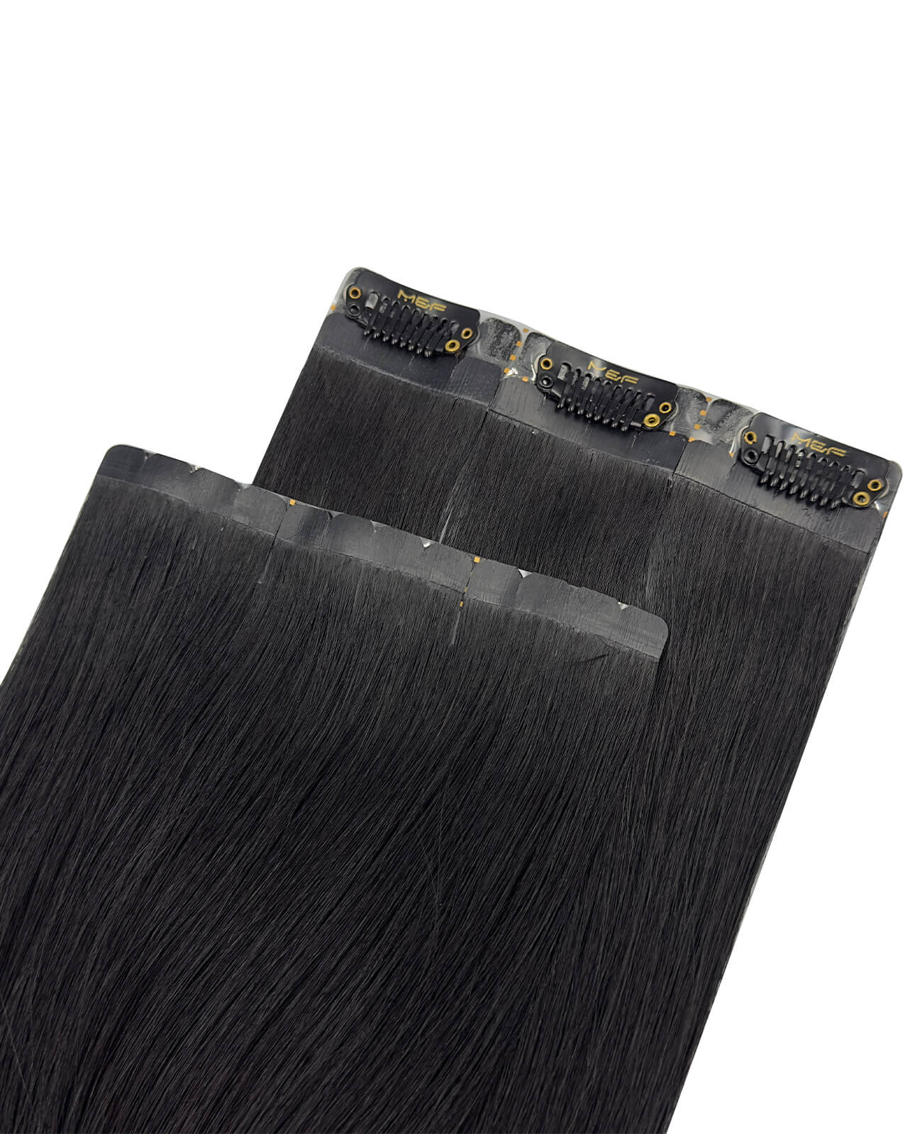 Hair Extensions – S18 Small Bundle (Sizes A + B + C), Color 1# Black | 18-Inch Clip-In Extensions