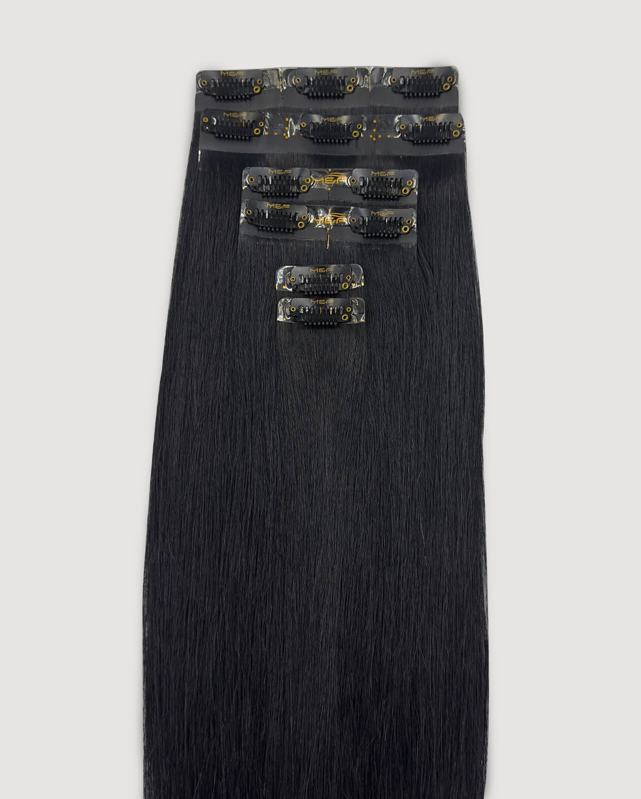 Hair Extensions – S18 Small Bundle (Sizes A + B + C), Color 1# Black | 18-Inch Clip-In Extensions