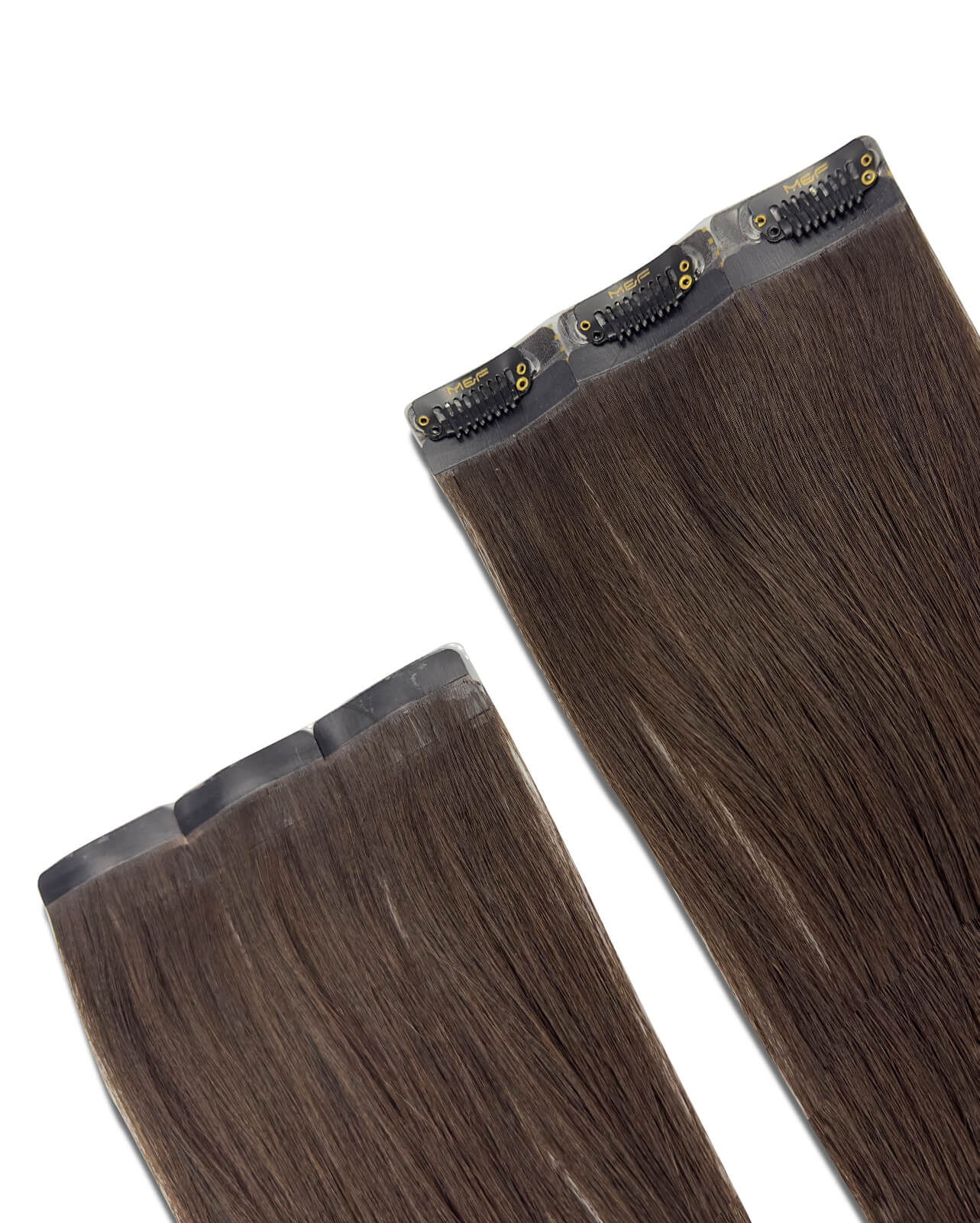 Hair Extensions – S18 Small Bundle (Sizes A + B + C), Color 1B# Dark Brown | 18-Inch Clip-In Extensions