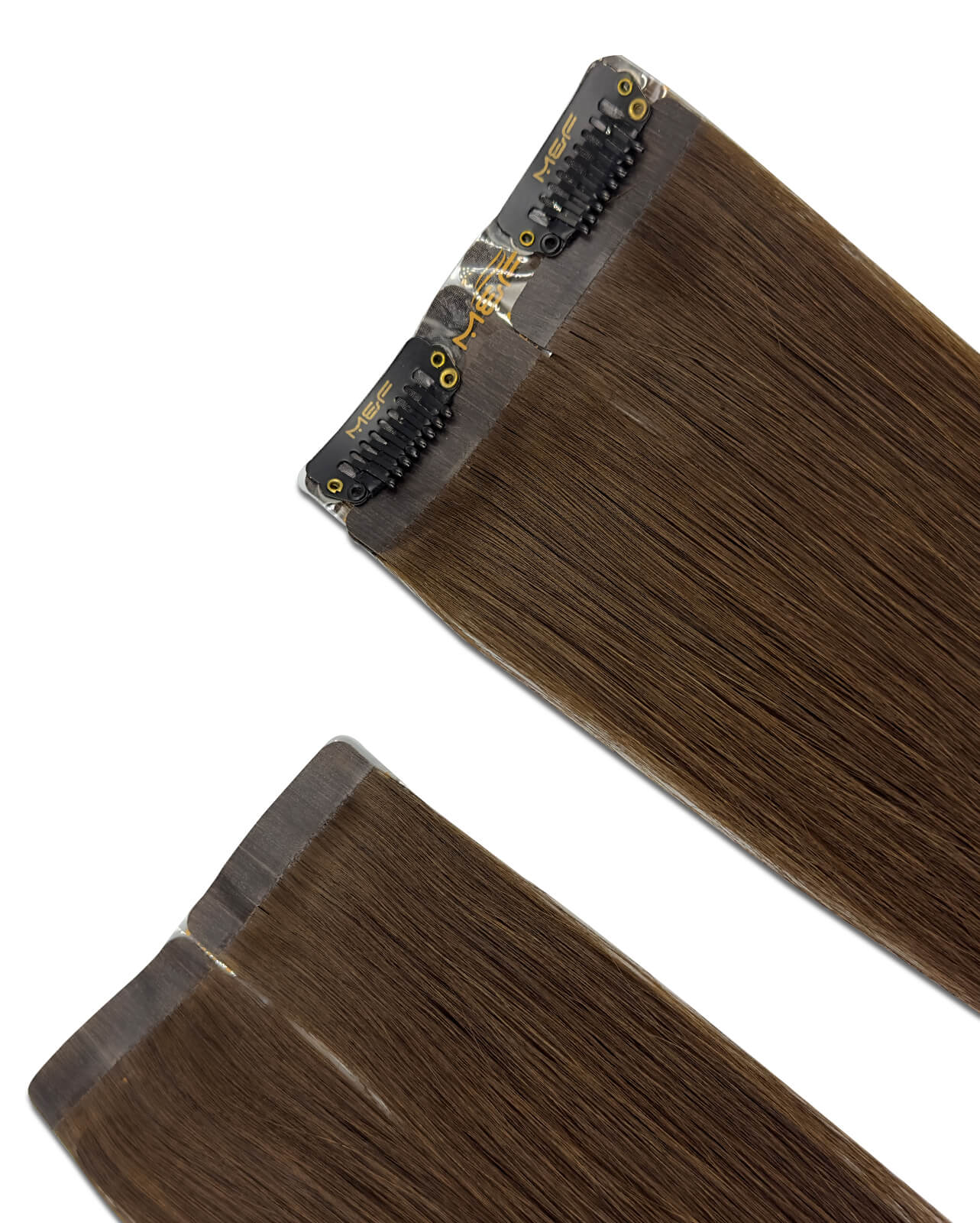 Hair Extensions – S18 Small Bundle (Sizes A + B + C), Color 2# Brown | 18-Inch Clip-In Extensions