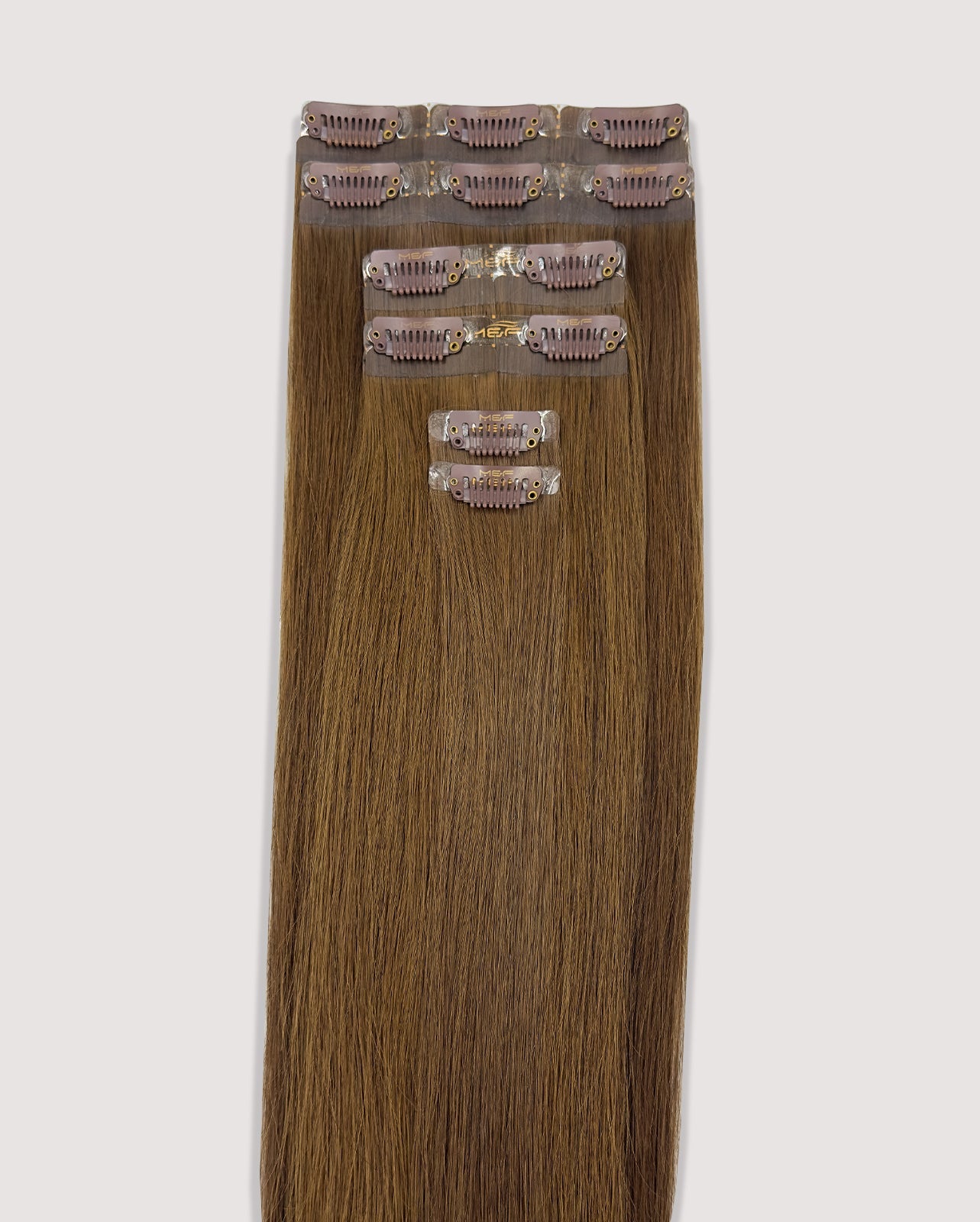 Hair Extensions – S18 Small Bundle (Sizes A + B + C), Color 4# Light Brown | 18-Inch Clip-In Extensions