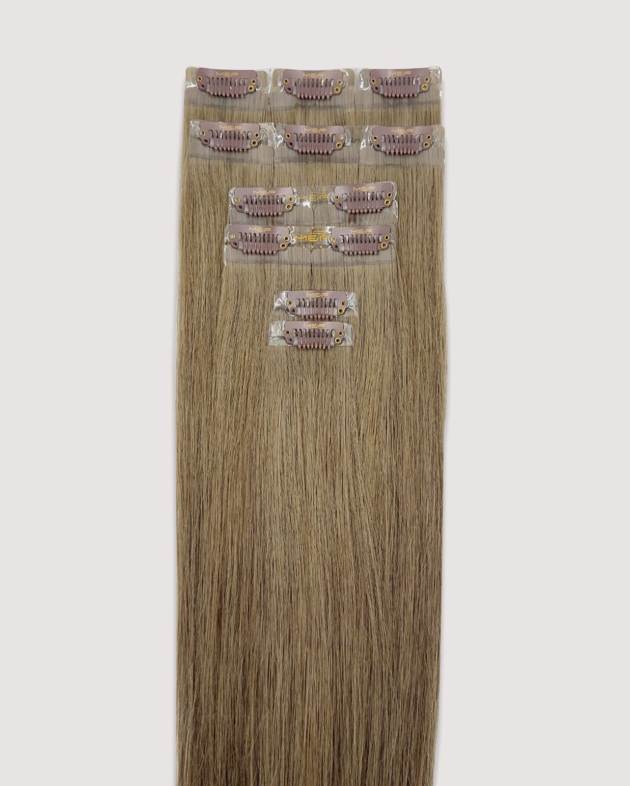 Hair Extensions – S18 Small Bundle (Sizes A + B + C), Color 7# Ash | 18-Inch Clip-In Extensions