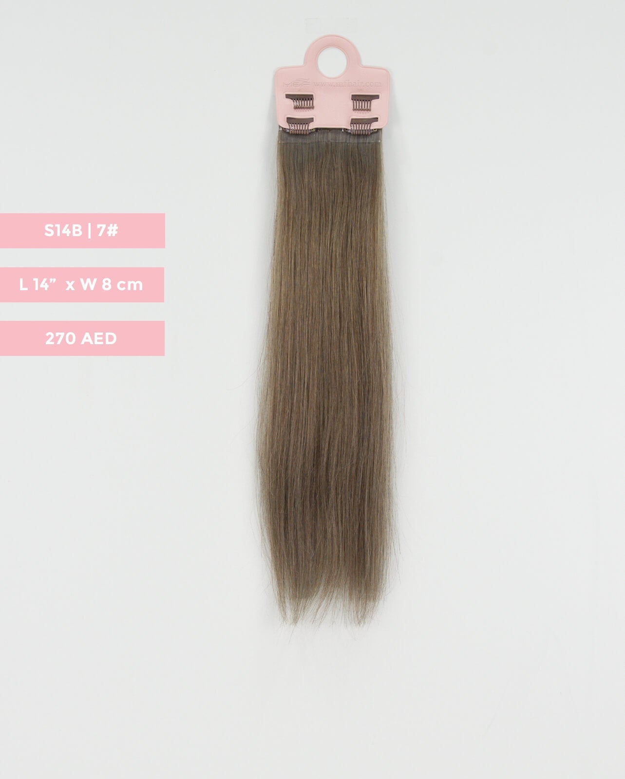 Short Hair Extension – S14B | 8cm Width Clip-In Piece