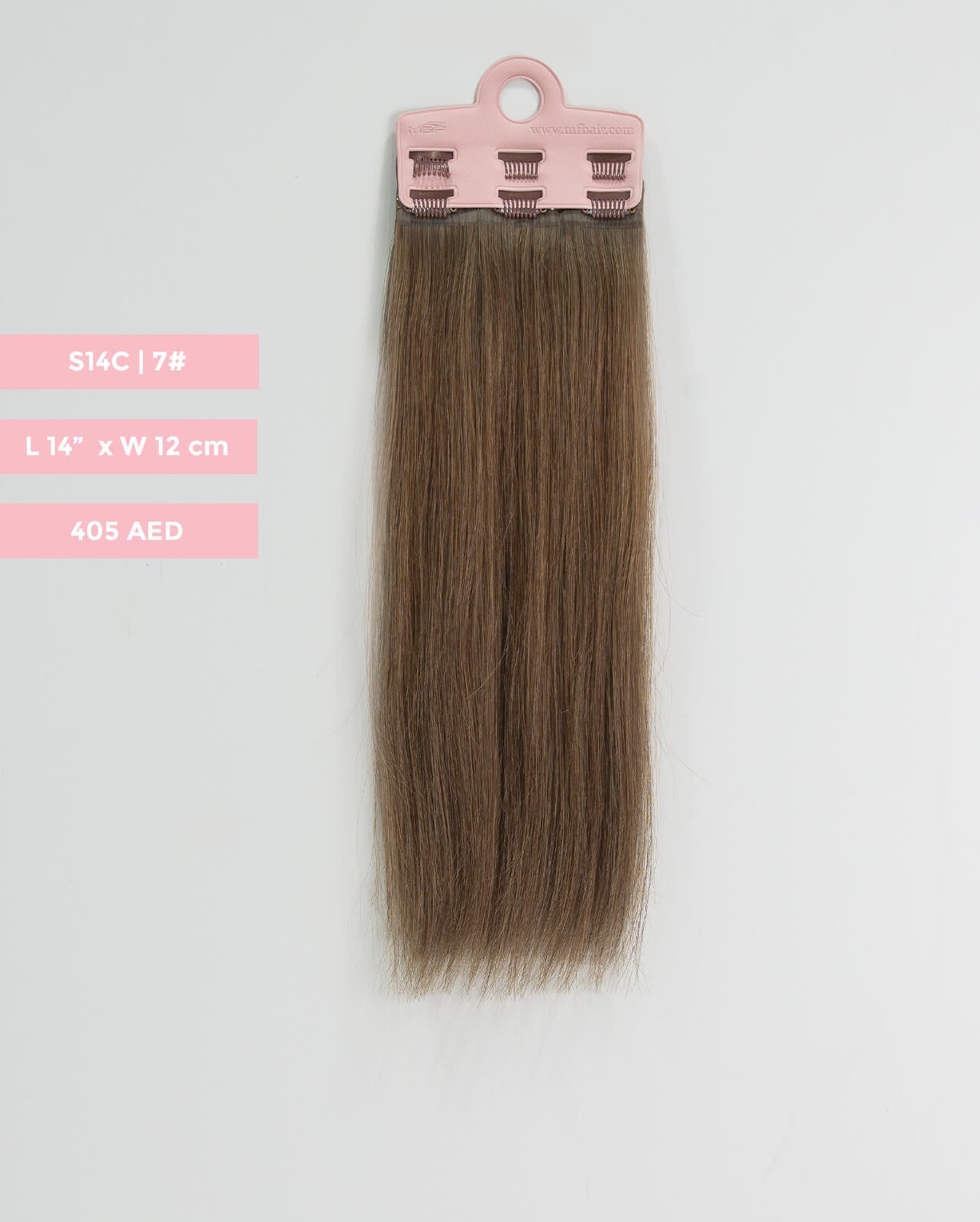 Short Hair Extension – S14C | 12cm Width Clip-In Piece