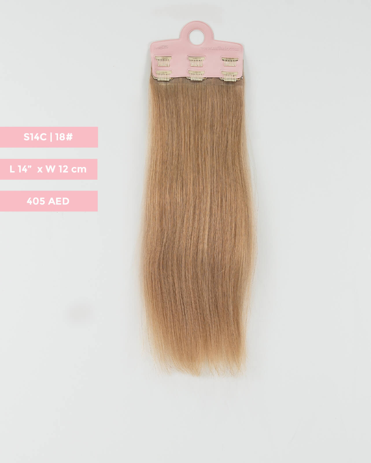 Short Hair Extension – S14C | 12cm Width Clip-In Piece