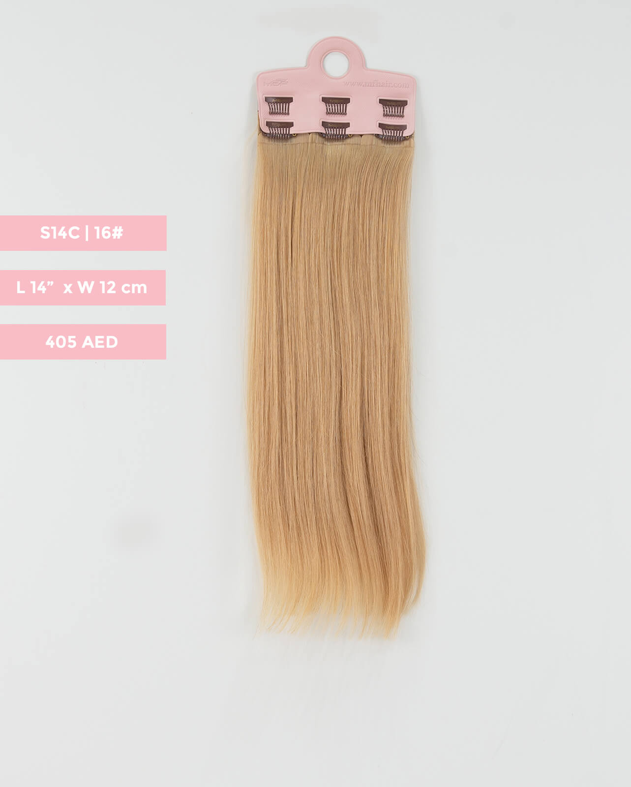 Short Hair Extension – S14C | 12cm Width Clip-In Piece