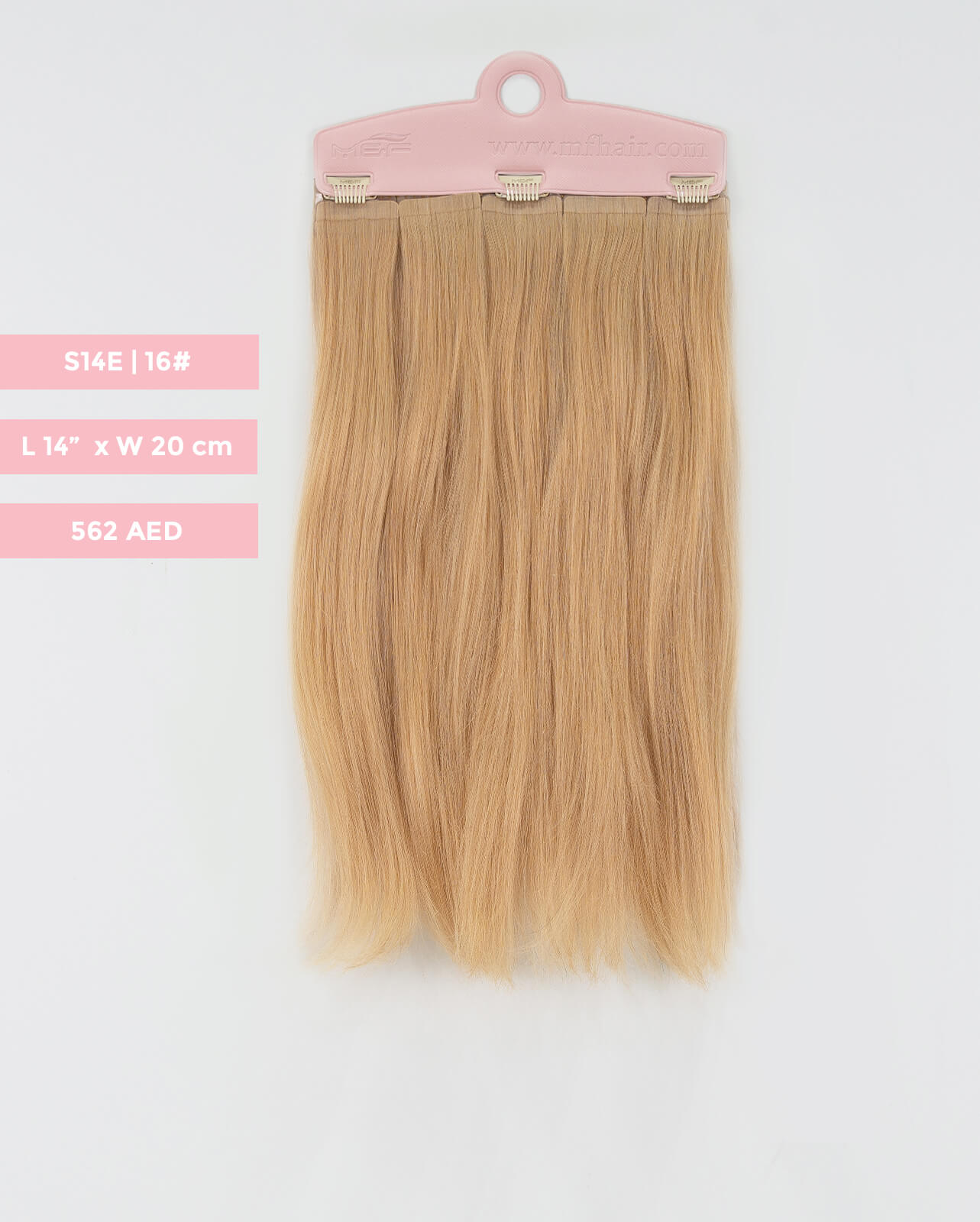 Short Hair Extension – S14E | 20cm Width Clip-In Piece