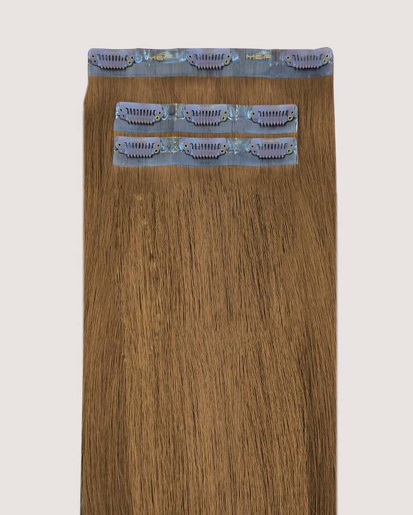 14" Clip - In Human Hair Extensions (Medium Bundle C + D), Color 4 Light Brown | Hair Extensions Dubai - M and F Hair Trading, L.L.C.