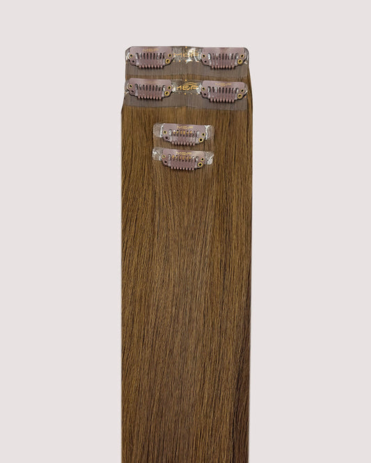 14" Clip - In Human Hair Extensions (Short Bundle A + B), Color 4 Light Brown | Hair Extensions Dubai - M and F Hair Trading, L.L.C.