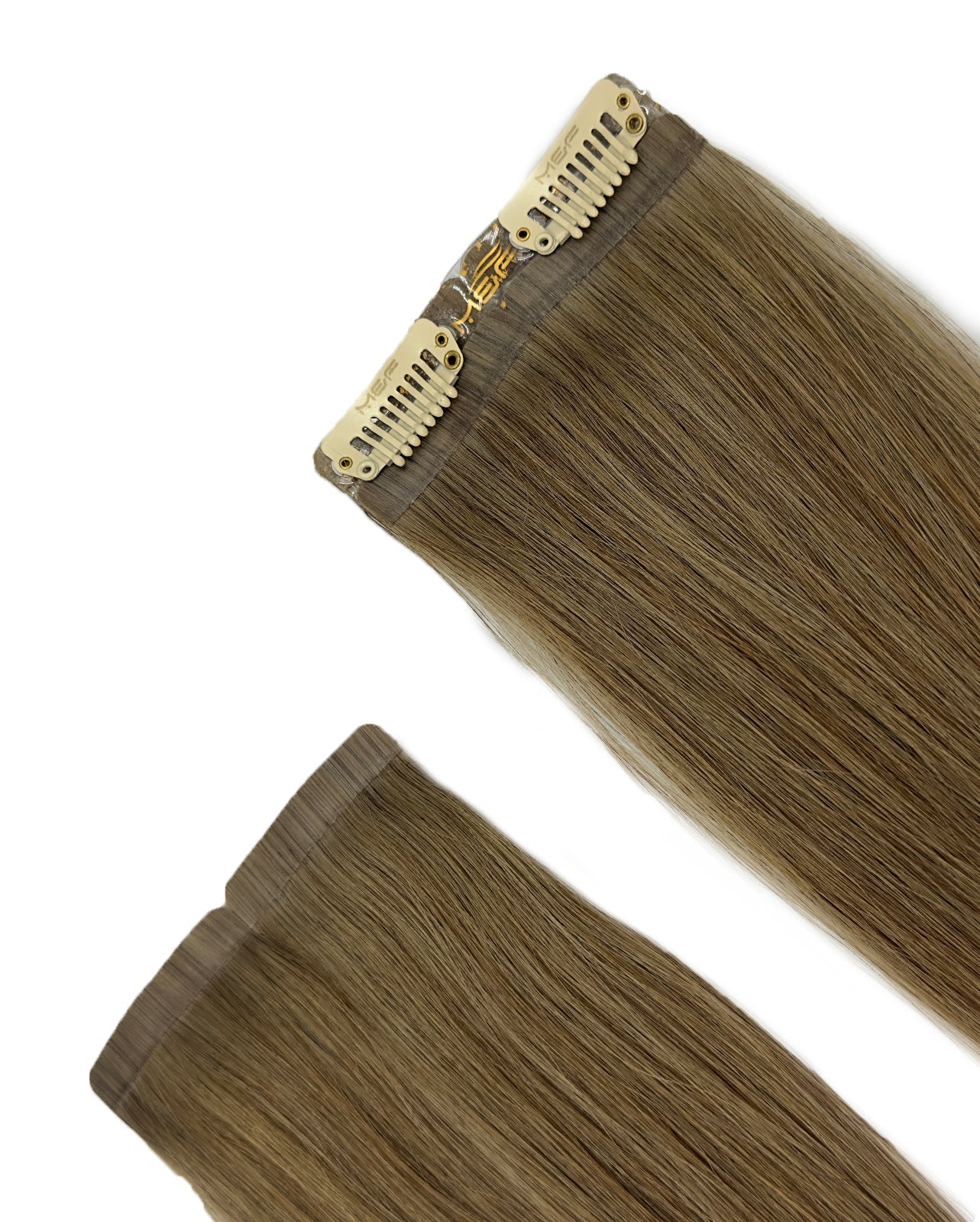14" Clip - In Human Hair Extensions (Short Bundle A + B), Color 7 Ash | Hair Extensions Dubai - M and F Hair Trading, L.L.C.