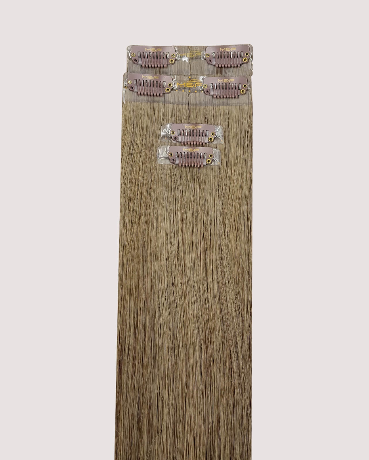 14" Clip - In Human Hair Extensions (Short Bundle A + B), Color 7 Ash | Hair Extensions Dubai - M and F Hair Trading, L.L.C.