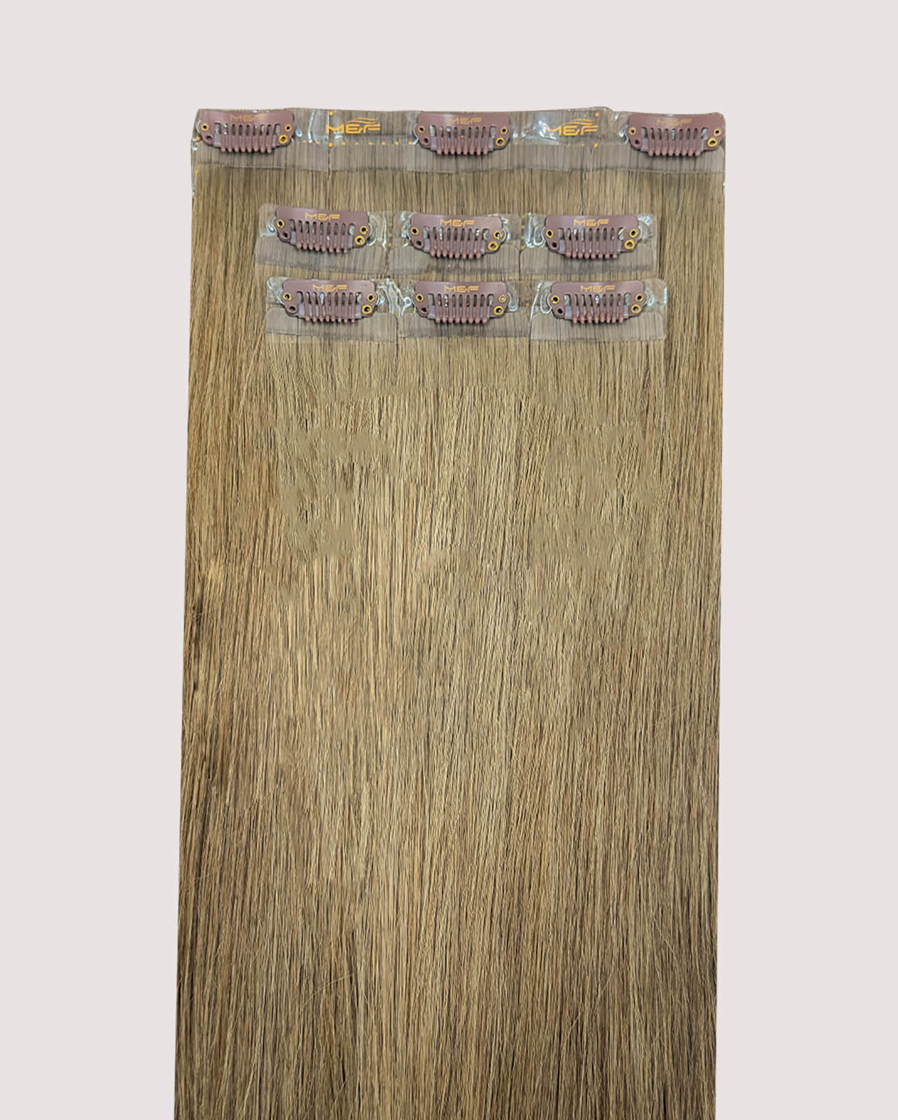 18" Clip - In Human Hair Extensions (Medium Bundle C + D), Color 7 Ash | Hair Extensions Dubai - M and F Hair Trading, L.L.C.