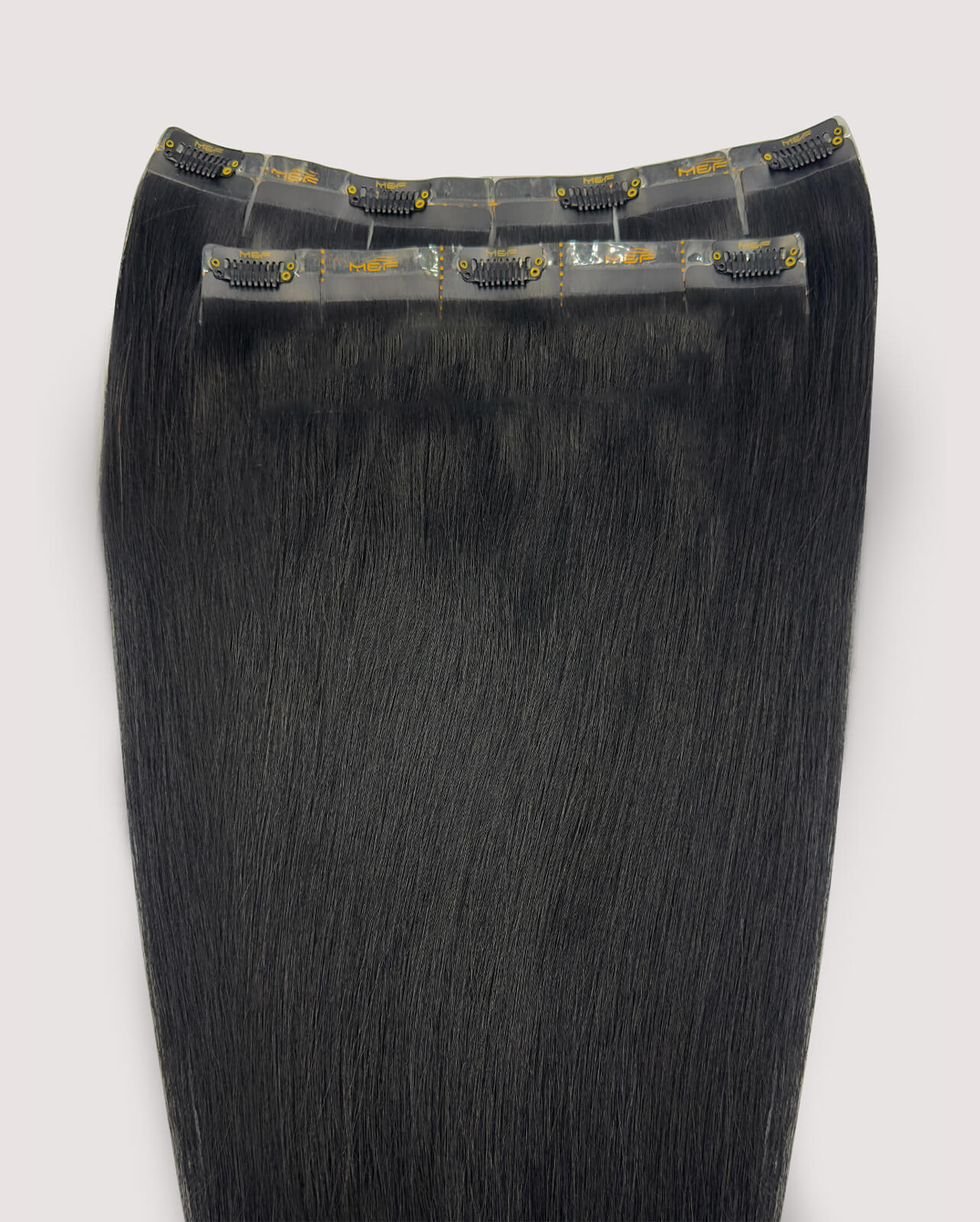 22" Clip - In Human Hair Extensions (Big Bundle E + F), Color 1 Black | Hair Extensions Dubai - M and F Hair Trading, L.L.C.