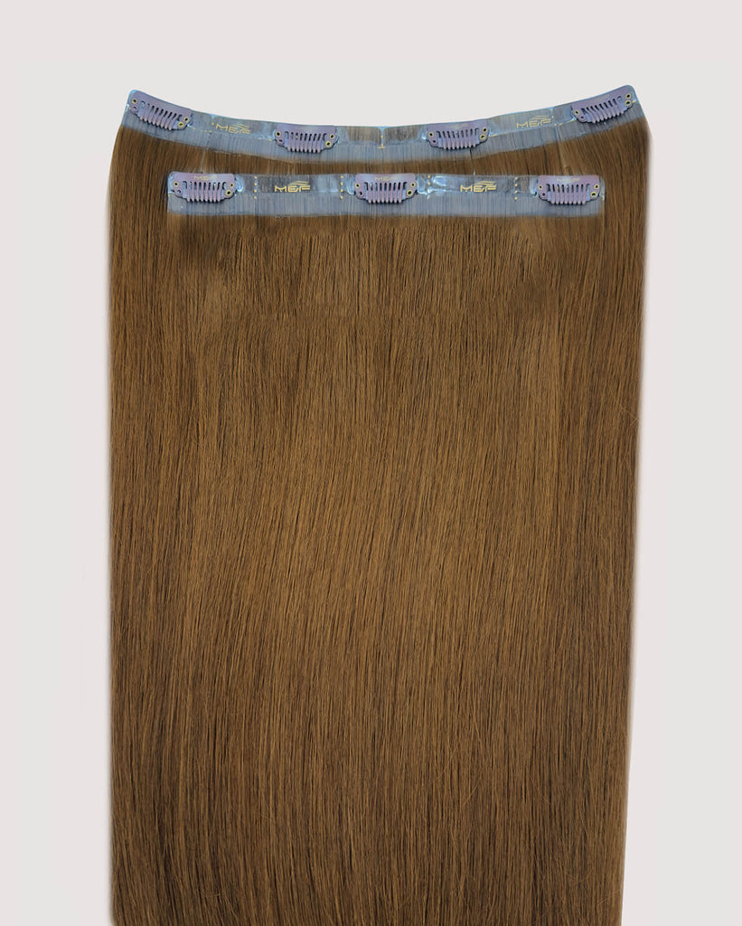 22" Clip - In Human Hair Extensions (Big Bundle E + F), Color 4 Light Brown | Hair Extensions Dubai - M and F Hair Trading, L.L.C.