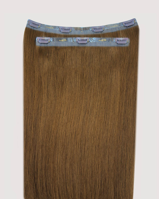 22" Clip - In Human Hair Extensions (Big Bundle E + F), Color 4 Light Brown | Hair Extensions Dubai - M and F Hair Trading, L.L.C.