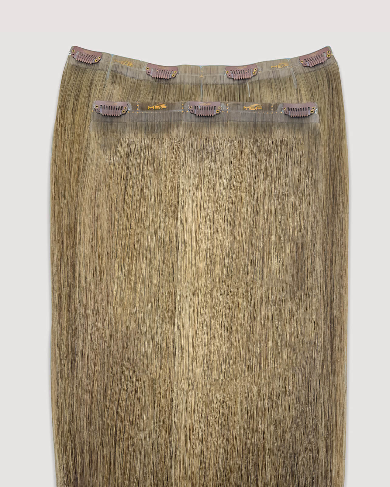 22" Clip - In Human Hair Extensions (Big Bundle E + F), Color 7 Ash | Hair Extensions Dubai - M and F Hair Trading, L.L.C.