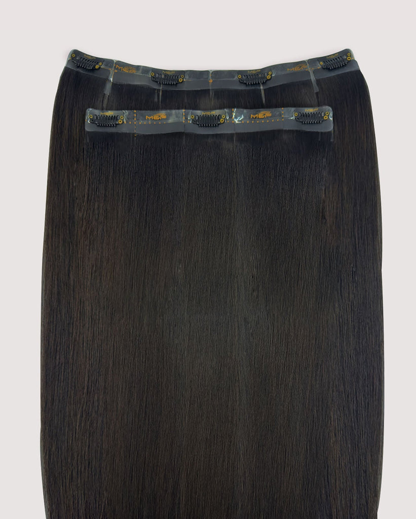 22" Clip - In Human Hair Extensions (Big Bundle E + F), Color N2 Dark Brown | Hair Extensions Dubai - M and F Hair Trading, L.L.C.