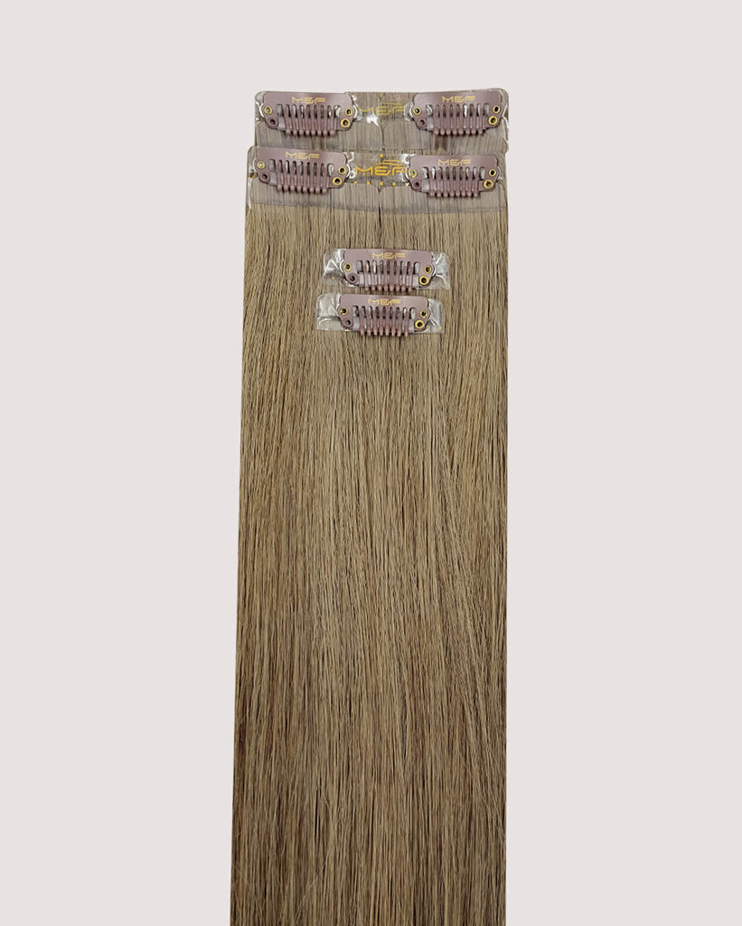 14" Clip-In Human Hair Extensions (Short Bundle A + B), Color 7# Ash | Hair Extensions Dubai