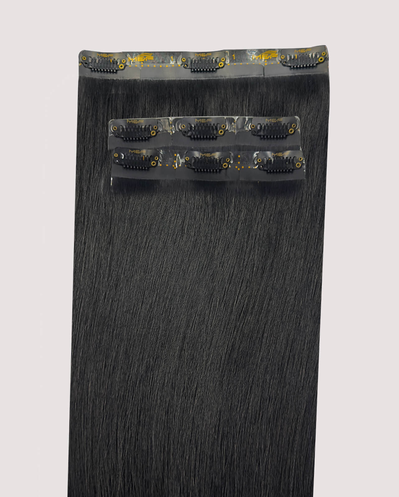 18" Clip-In Human Hair Extensions (Medium Bundle C + D), Color 1# Black | Hair Extensions Dubai