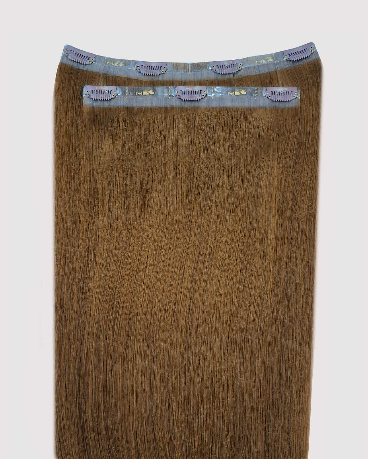 22" Clip-In Human Hair Extensions (Big Bundle E + F), Color 4# Light Brown | Hair Extensions Dubai