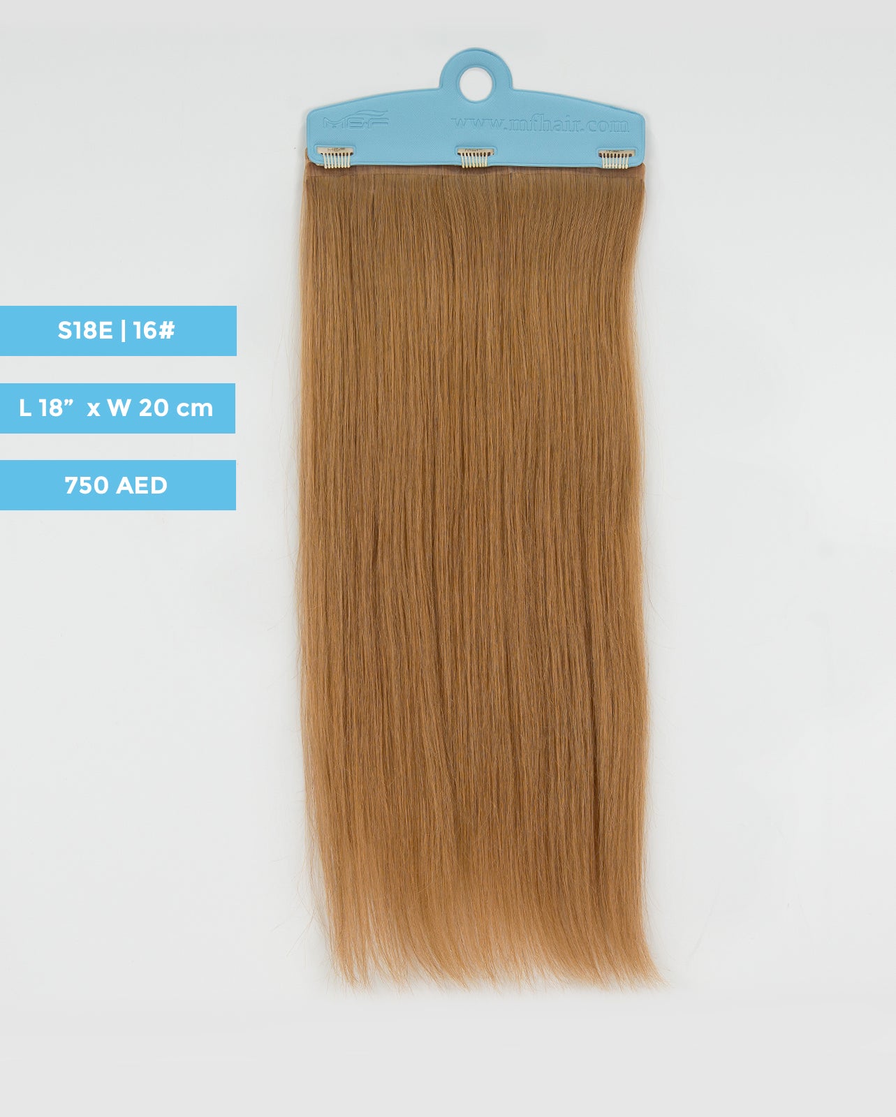 وصلة شعر متوسطة الحجم - S18E | أشقر رمادي | قطعة مشبك شعر بعرض 20 سم