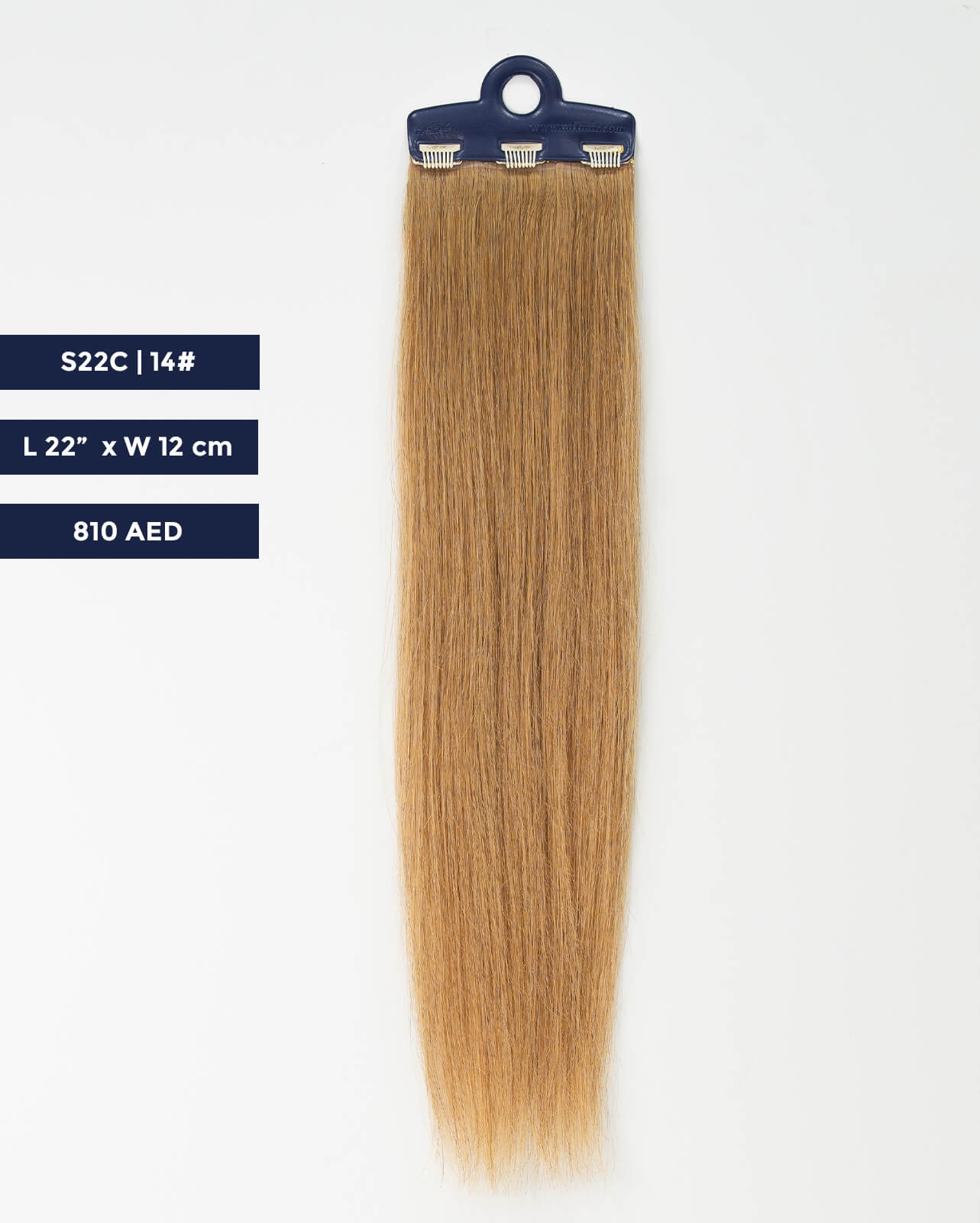Long Hair Extension – S22C | Caramel | 12cm Width Clip-In Piece