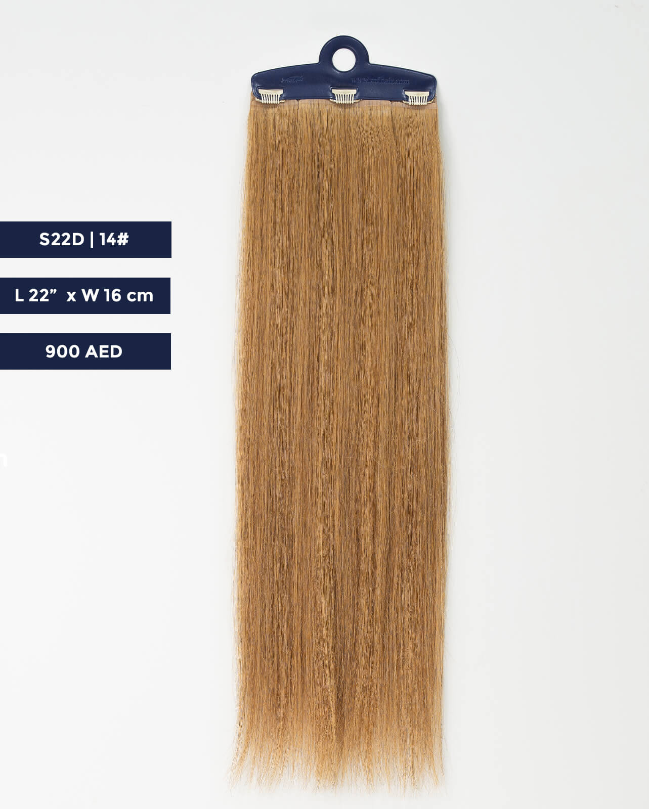 Long Hair Extension – S22D | Caramel | 16cm Width Clip-In Piece