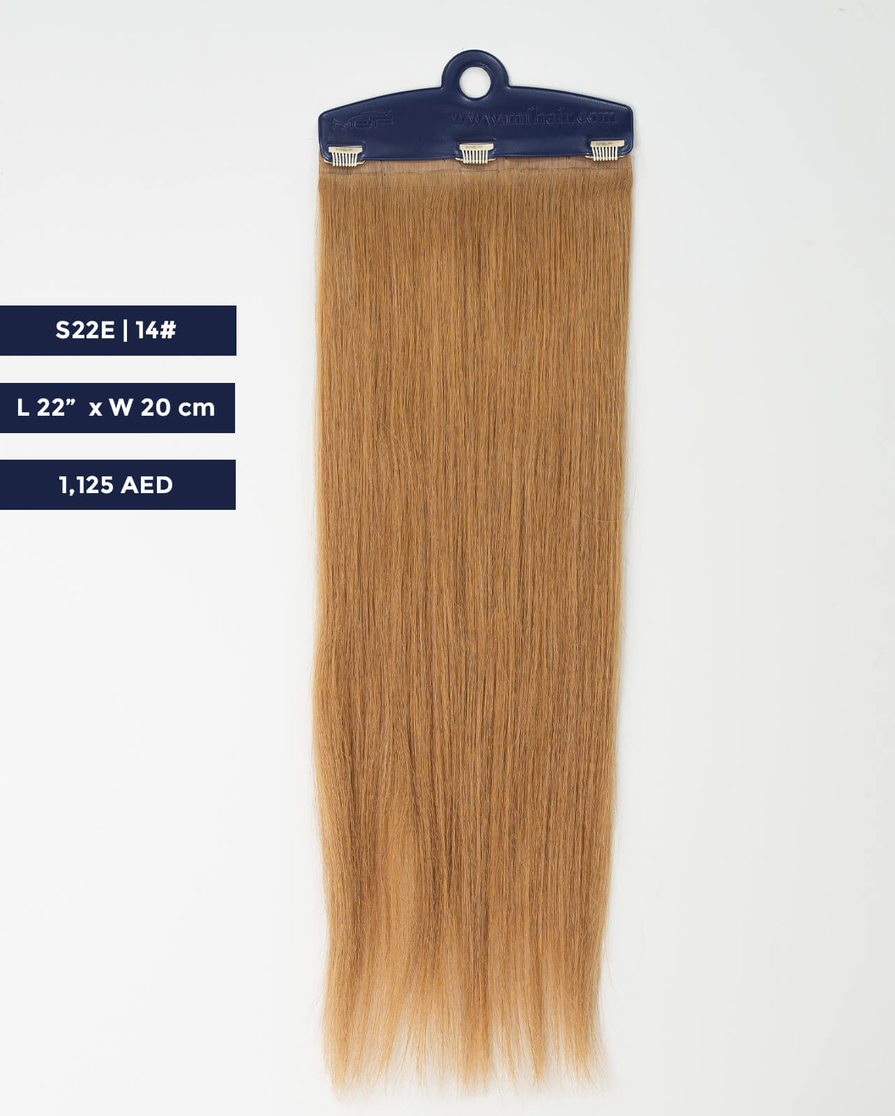 Long Hair Extension – S22E | Caramel | 20cm Width Clip-In Piece