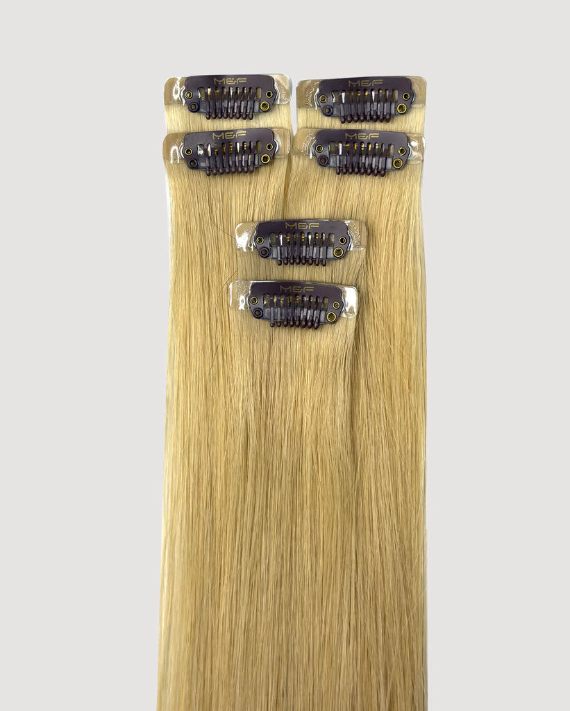 Ash Blonde Highlight Extensions – MQ18 Bundle Color 16 | Clip - In & Halo Ready - M and F Hair Trading, L.L.C.