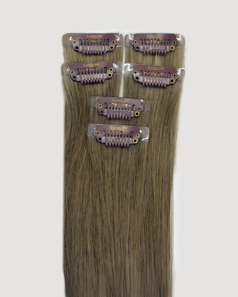 Ash Highlight Extensions – MQ18 Bundle Color 7 | Clip - In & Halo Ready - M and F Hair Trading, L.L.C.