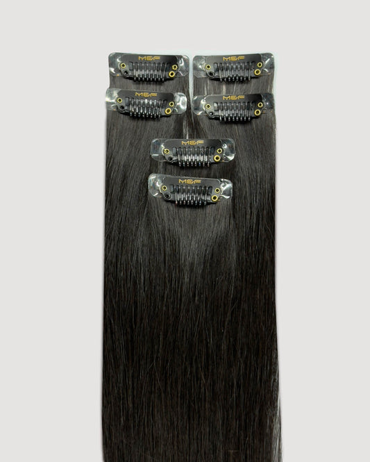 وصلات هايلايت باللون البني الداكن - MQ18 حزمة اللون 1B | مشبك - في وجاهز هالو - M and F Hair Trading, L.L.C.