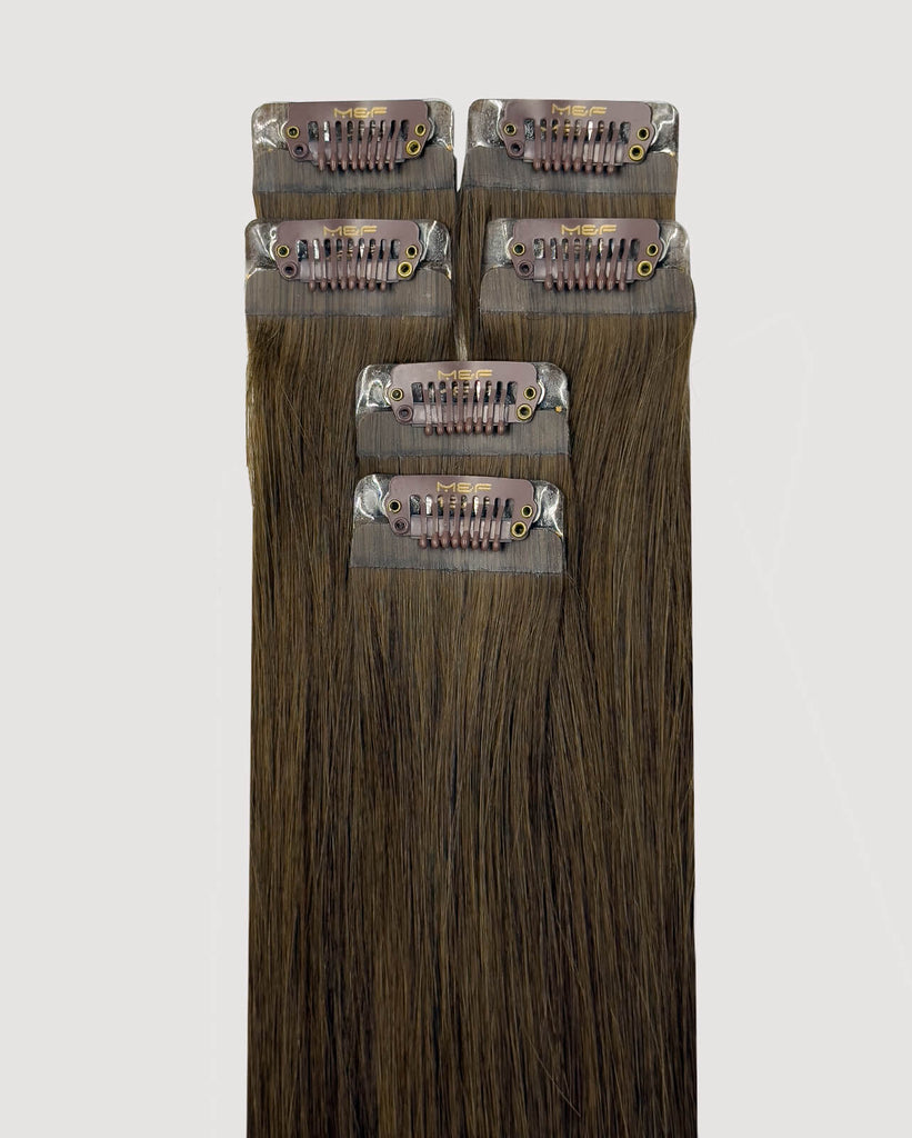 Everyday Hair Extensions - QQ18 Color 2 Brown | Clip - In & Halo Ready - M and F Hair Trading, L.L.C.