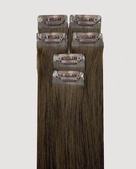 وصلات شعر إفريداي - كيو كيو 18 لون 2 بني | مشبك - إن & هالو ريدي - إم آند إف هير تريدينج، ذ.م.م.م