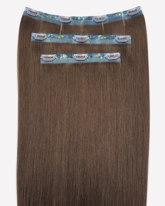 Hair Extensions – S18 Big Bundle (Sizes D + E + F), Color 2 Brown | 18 - Inch Clip - In Extensions - M and F Hair Trading, L.L.C.