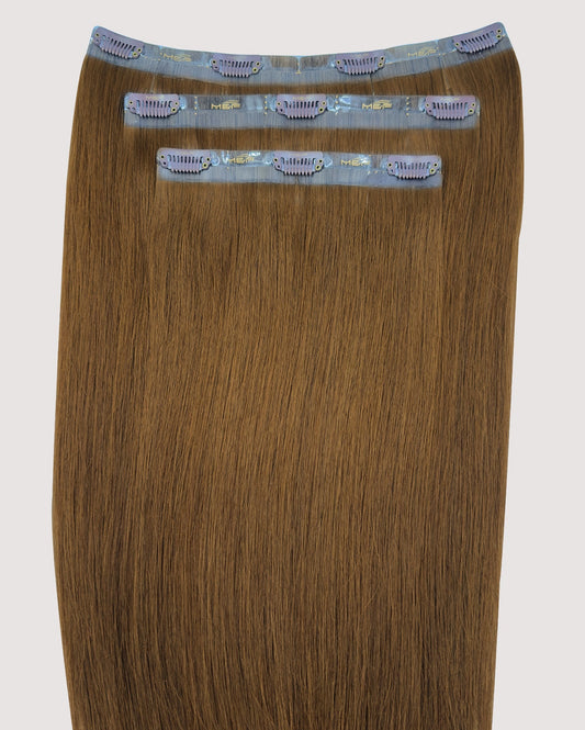 Hair Extensions – S18 Big Bundle (Sizes D + E + F), Color 4 Light Brown | 18 - Inch Clip - In Extensions - M and F Hair Trading, L.L.C.
