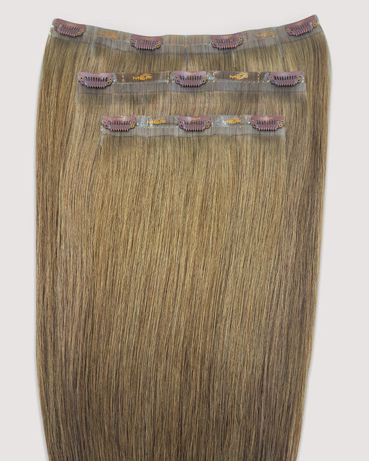 Hair Extensions – S18 Big Bundle (Sizes D + E + F), Color 7 Ash | 18 - Inch Clip - In Extensions - M and F Hair Trading, L.L.C.