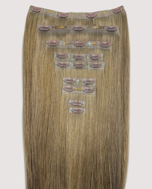 Hair Extensions – S18 Full Set (All Sizes A–F), Color 7 Ash | 18 - Inch Clip - In Extensions - M and F Hair Trading, L.L.C.