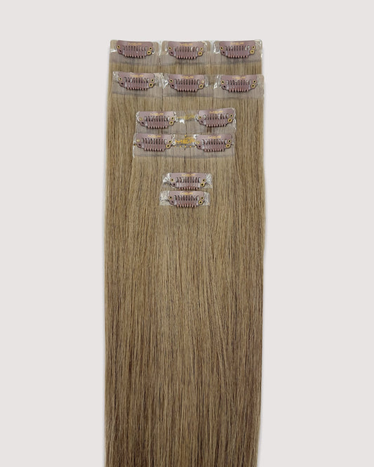Hair Extensions – S18 Small Bundle (Sizes A + B + C), Color 7 Ash | 18 - Inch Clip - In Extensions - M and F Hair Trading, L.L.C.