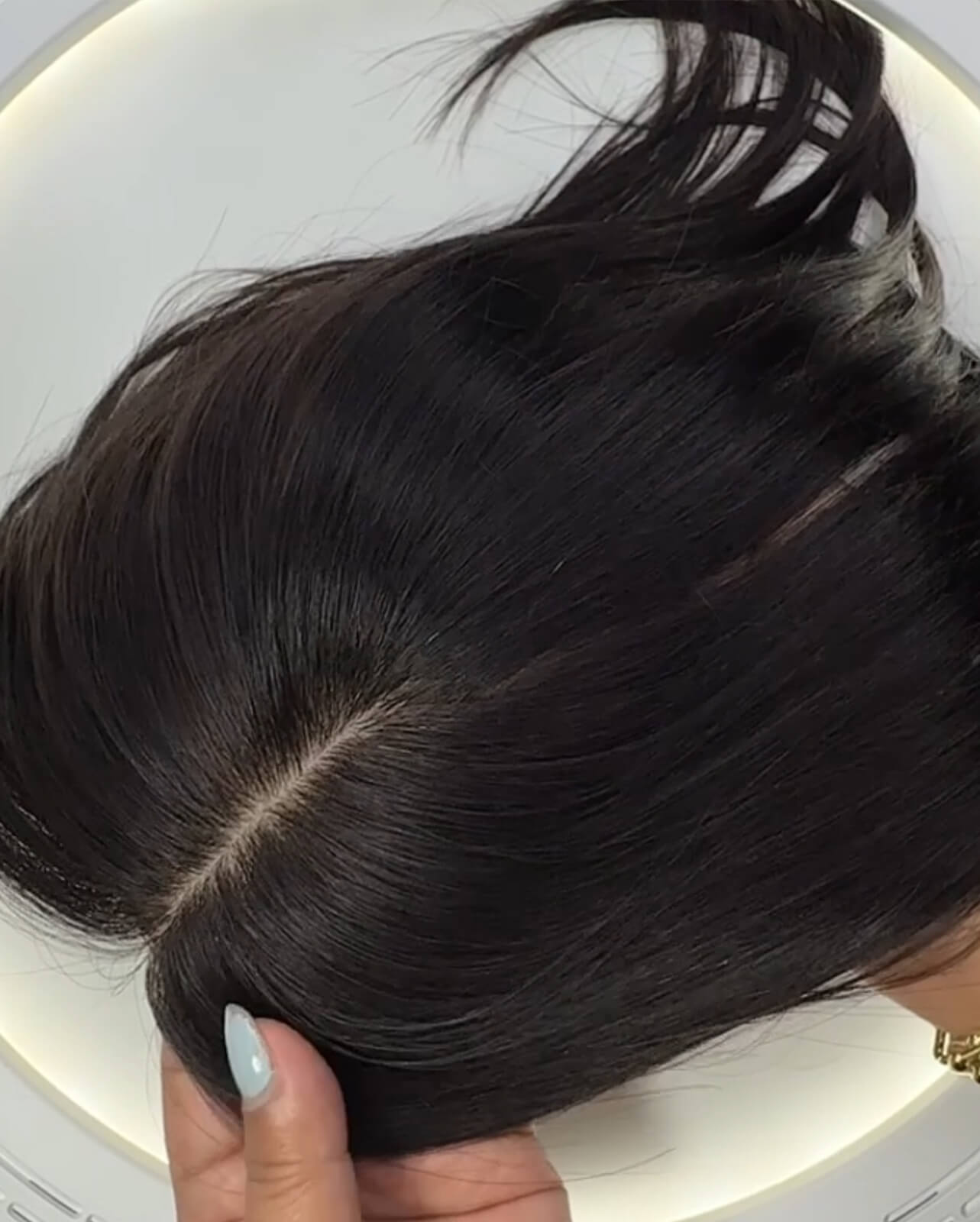 تاج شعر طبيعي طويل – بني داكن N1# | مشبك لإضافة حجم