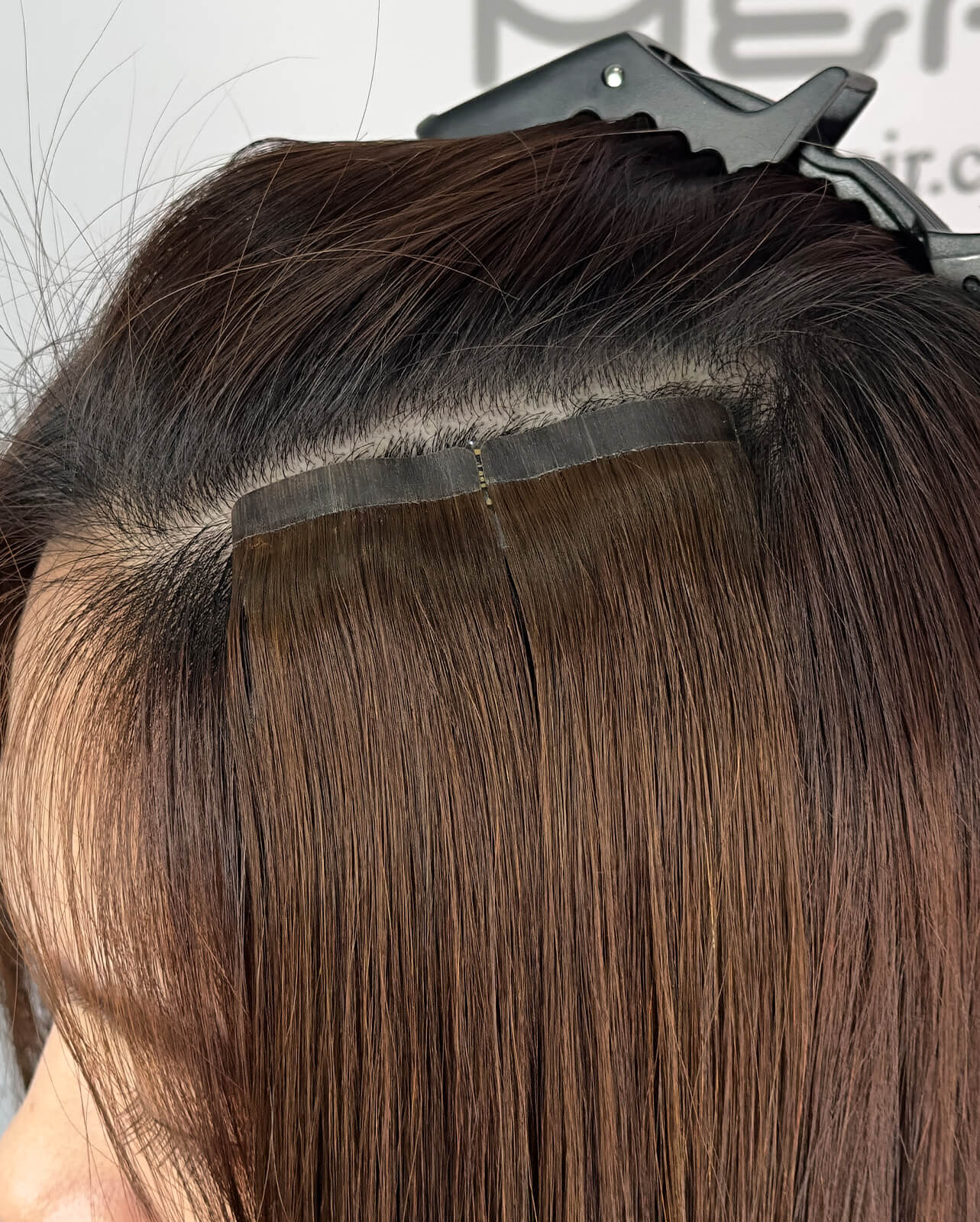 Long Hair Extension – S22B | Brown | 8cm Width Clip-In Piece